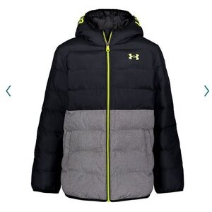 NWT Boys 4-16 Under Armour UA Pronto Colorblock Puffer Jacket black size 4